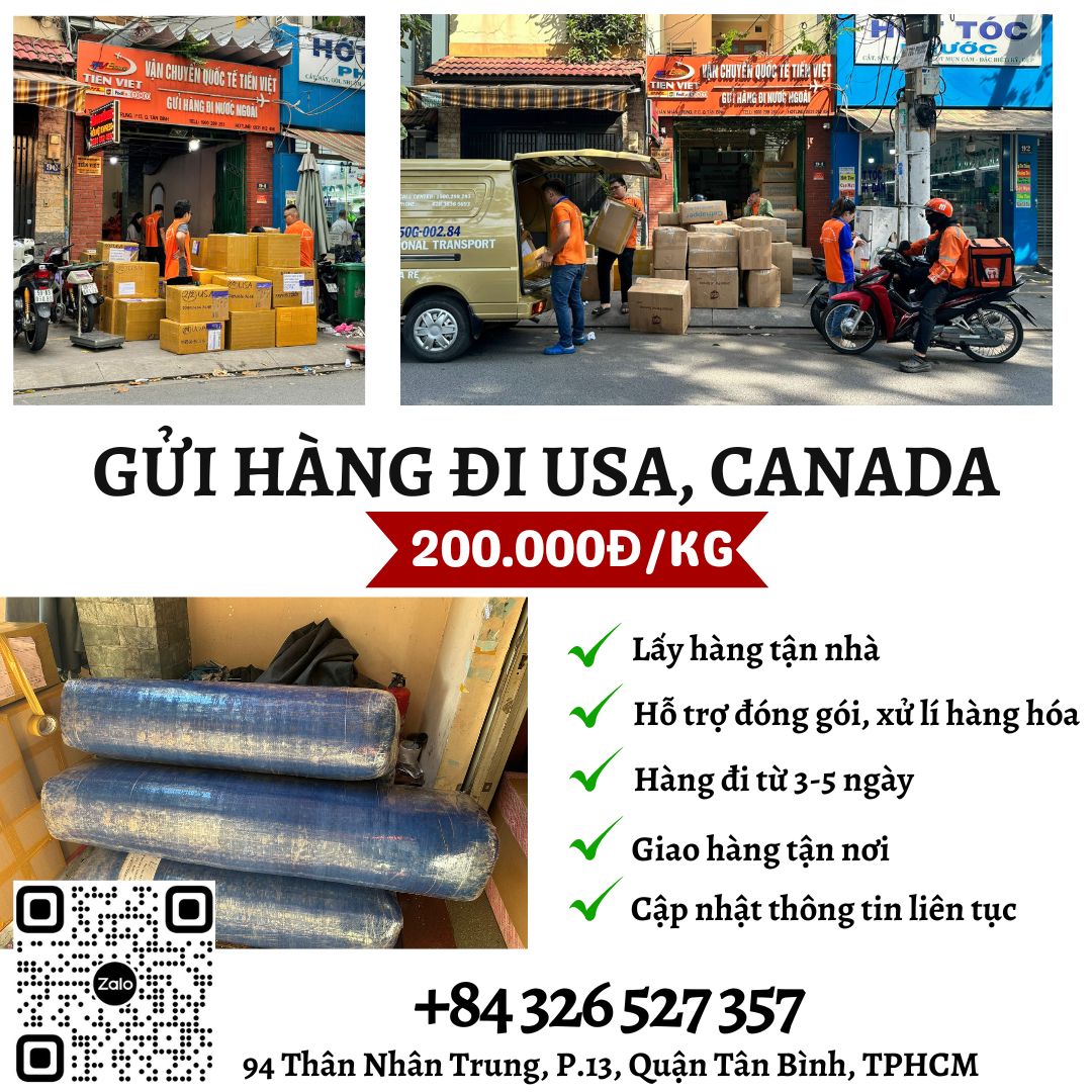 Gửi hàng đi USA, Canada - Tiến Việt Express